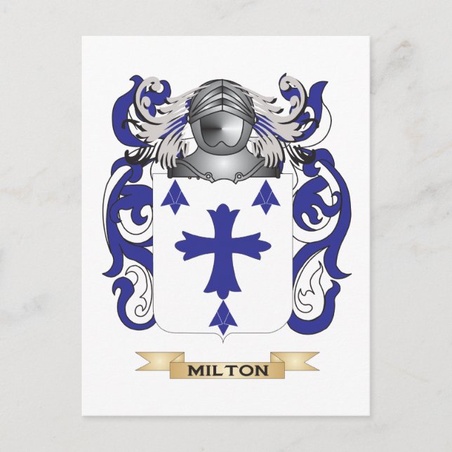 Milton Coat of Arms (Family Crest) Postcard (Front)