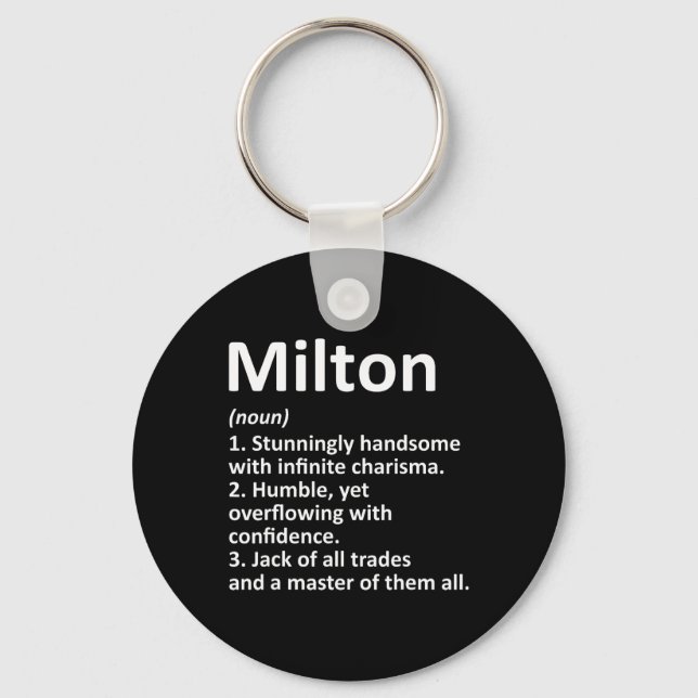 Milton Definition Personalised Name Funny Birthday Key Ring (Front)