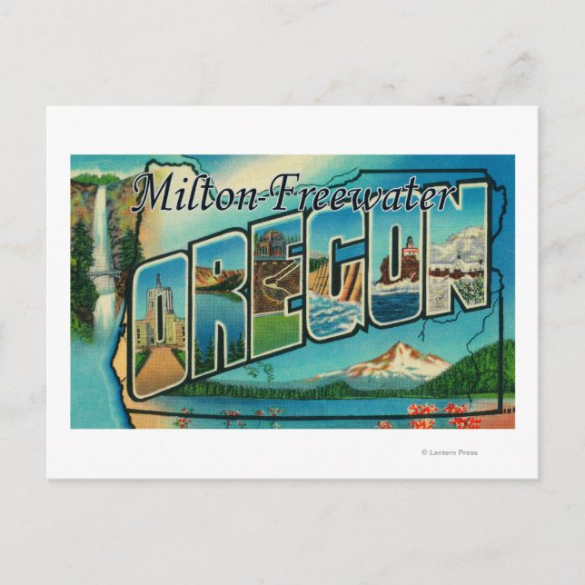 Milton-Freewater, Oregon - Large Letter Scenes Postcard (Front)