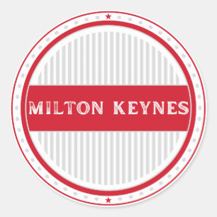 Milton Keynes City Pride Emblem – English Identity Classic Round Sticker