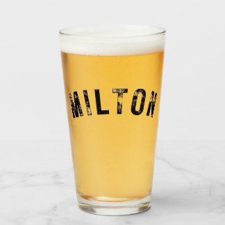 Milton MA Rustic Print Drinking Tumbler Glass