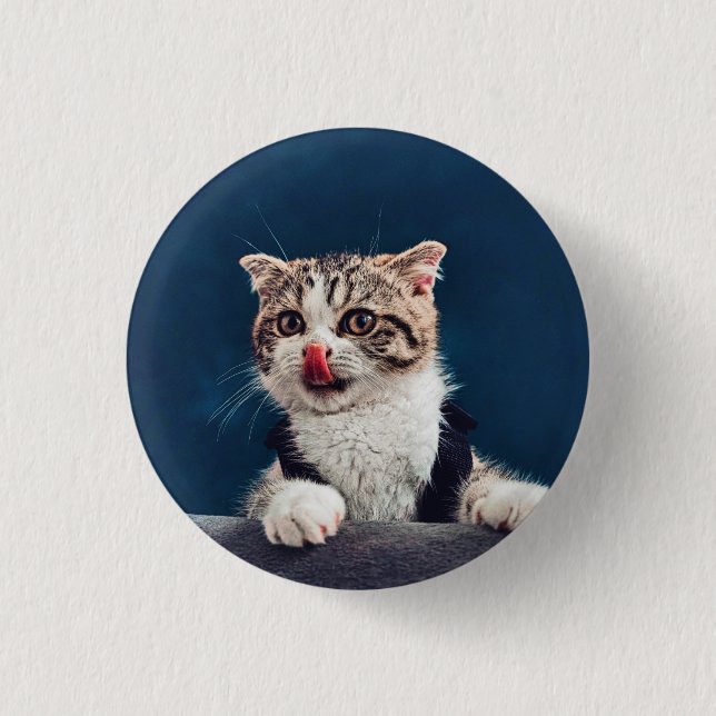 Milu Cat 3 Cm Round Badge (Front)