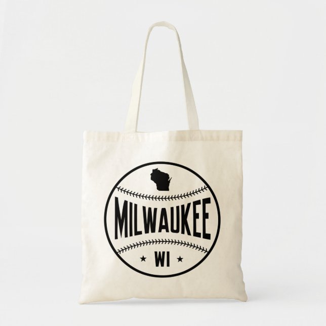 Milwaukee Baseball Themed Tote Bag (Front)