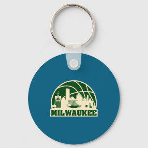 Milwaukee basketball milwaukee cityscape t shirt key ring