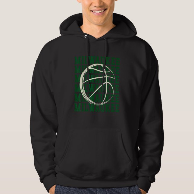 Milwaukee Basketball Wisconsin Basketball Wi B-Bal Hoodie (Front)