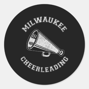 Milwaukee Cheer Distressed Retro 90's Cheerleader Classic Round Sticker