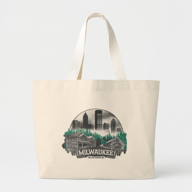 Milwaukee City Wisconsin USA Large Tote Bag (Front)