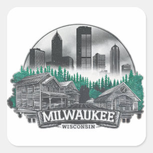 Milwaukee City Wisconsin USA Square Sticker