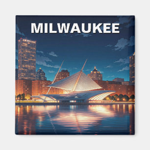 Milwaukee Museum of Art Travel at Night Magnet