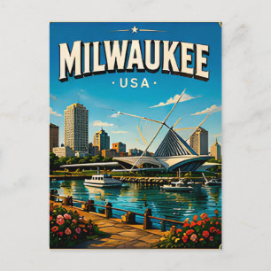 Milwaukee Museum Travel Keepsake Postcard