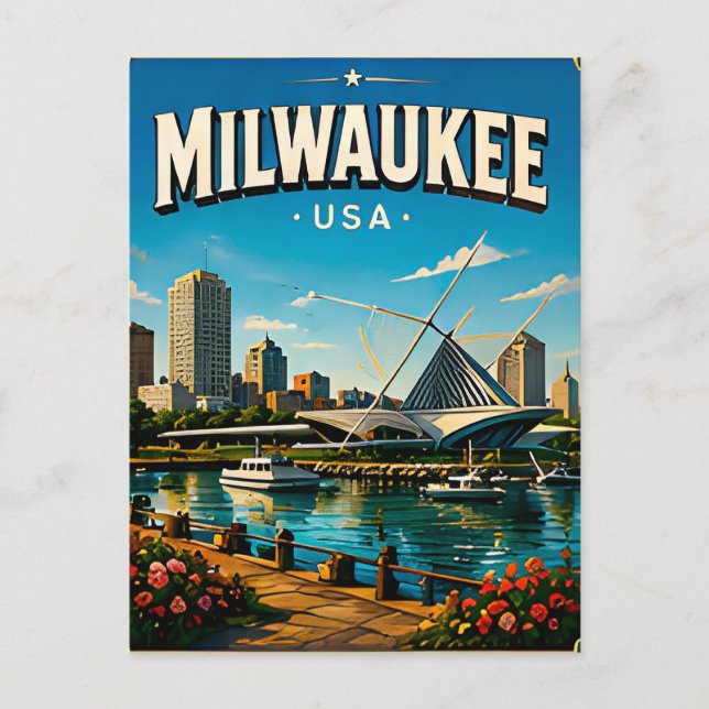 Milwaukee Museum Travel Keepsake Postcard (Front)