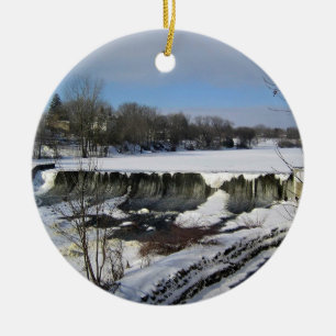 Milwaukee River, West Bend, Wisconsin Ceramic Ornament