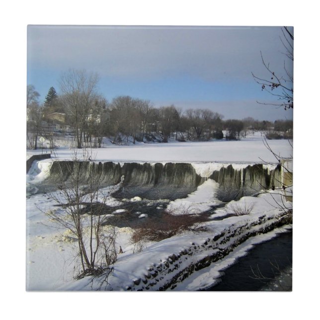 Milwaukee River, West Bend, Wisconsin Ceramic Tile (Front)