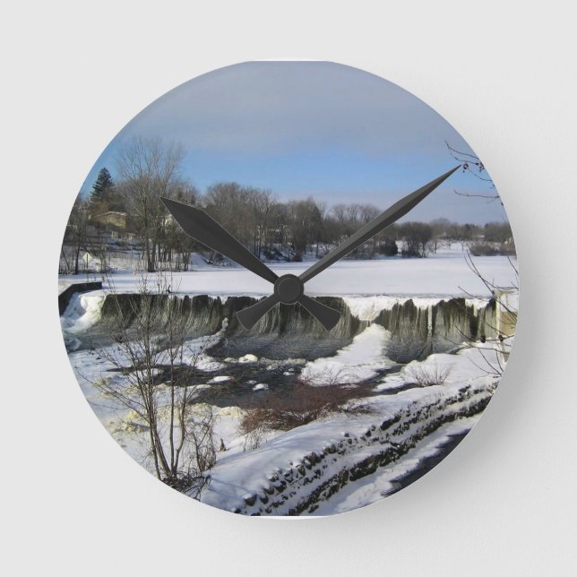 Milwaukee River, West Bend, Wisconsin Round Clock (Front)