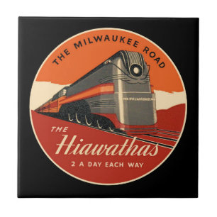 Milwaukee Road Hiawatha Train Ceramic Tile
