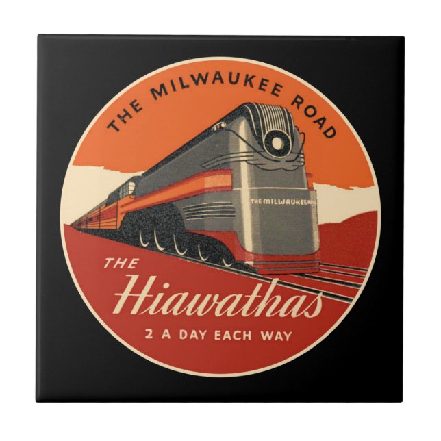 Milwaukee Road Hiawatha Train Ceramic Tile (Front)