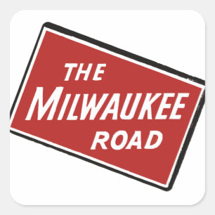 Milwaukee Road Railway Sign 2 Square Sticker