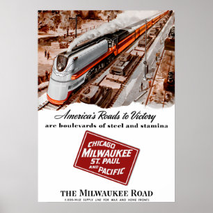 Milwaukee Road World War II poster