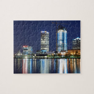 Milwaukee Skyline at Night Jigsaw Puzzle