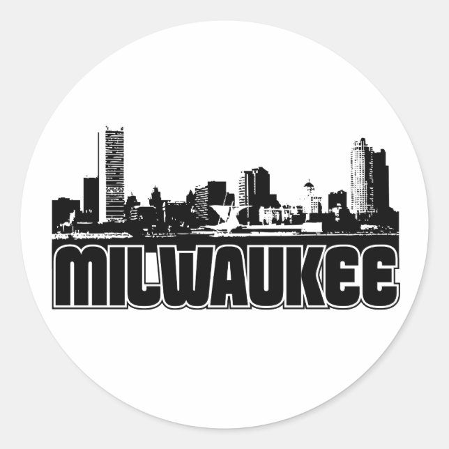Milwaukee Skyline Classic Round Sticker (Front)