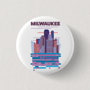 Milwaukee Travel poster 3 Cm Round Badge