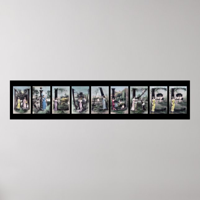 MILWAUKEE Vintage Alphabet Letter Name Art Poster (Front)