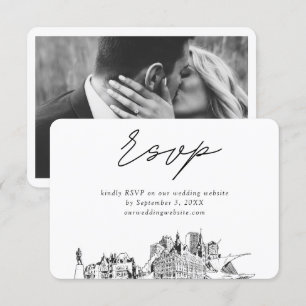 Milwaukee Wedding Minimalist Sketch RSVP Enclosure Card