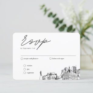 Milwaukee Wedding Traditional RSVP Meal Options Enclosure Card