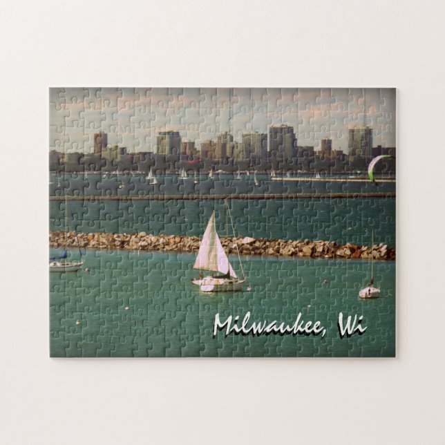 Milwaukee, WI Skyline Jigsaw Puzzle (Horizontal)