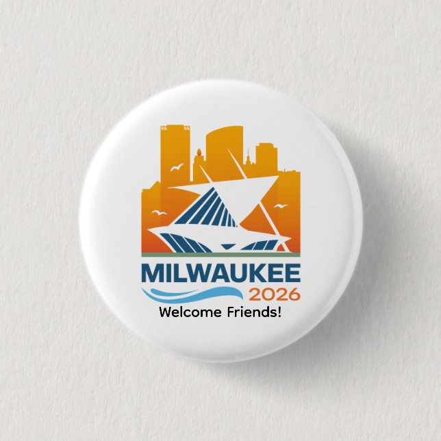 Milwaukee Wisconsin 2026 International Convention  3 Cm Round Badge (Front)