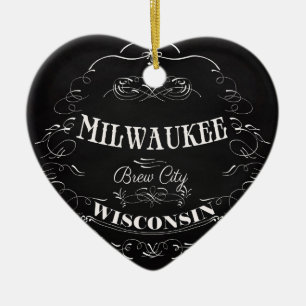Milwaukee, Wisconsin - Brew City Ceramic Ornament