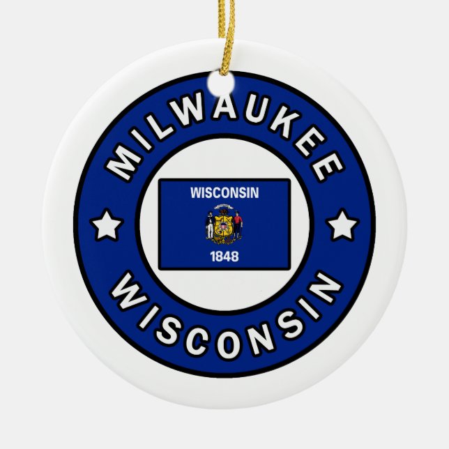Milwaukee Wisconsin Ceramic Ornament (Front)