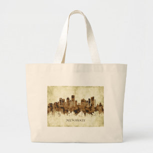 Milwaukee Wisconsin Cityscape Large Tote Bag