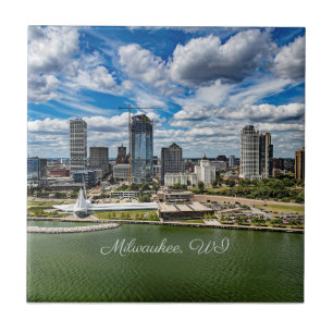Milwaukee, Wisconsin cityscape photograph, Ceramic Tile