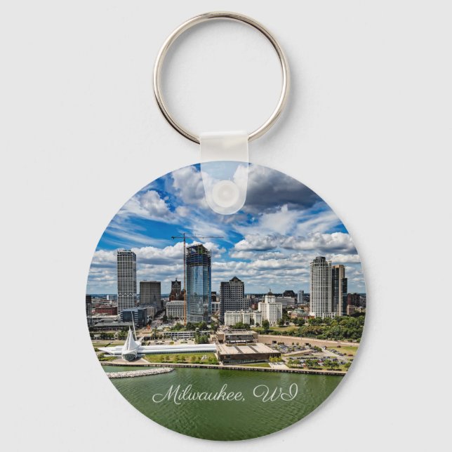 Milwaukee, Wisconsin cityscape photograph, Key Ring (Front)