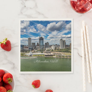 Milwaukee, Wisconsin cityscape photograph, Napkin
