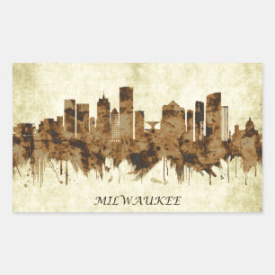 Milwaukee Wisconsin Cityscape Rectangular Sticker