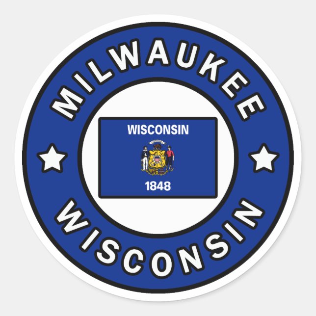 Milwaukee Wisconsin Classic Round Sticker (Front)