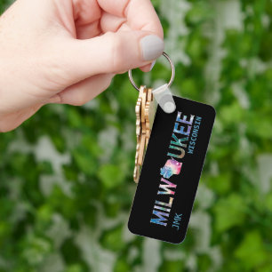 Milwaukee, Wisconsin - Colorful  Key Ring