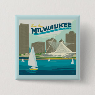 Milwaukee Wisconsin Harbour   Brew City 15 Cm Square Badge