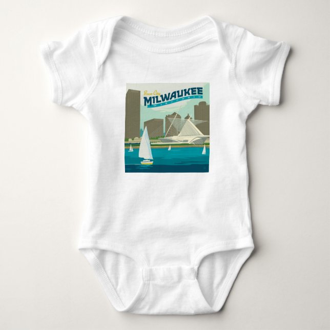 Milwaukee Wisconsin Harbour | Brew City Baby Bodysuit (Front)