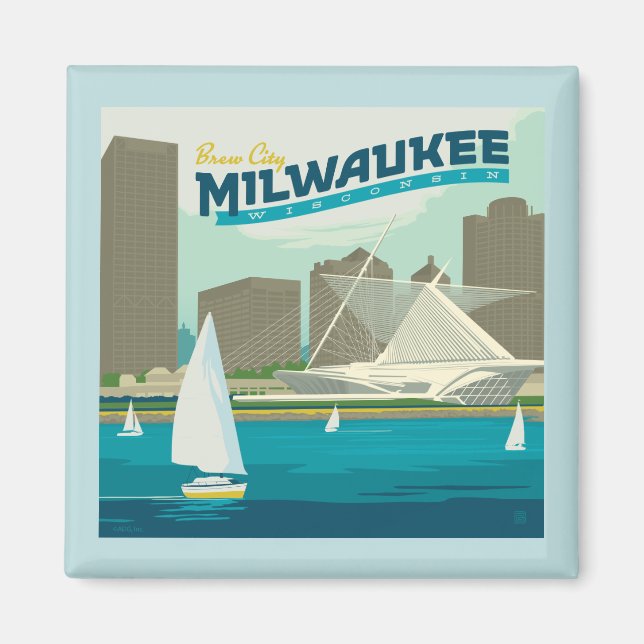 Milwaukee Wisconsin Harbour | Brew City Magnet (Front)