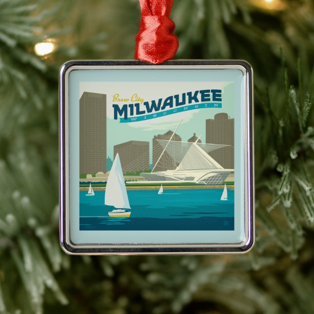 Milwaukee Wisconsin Harbour | Brew City Metal Ornament (Tree)