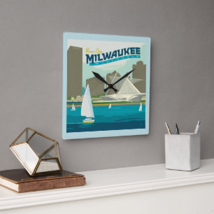 Milwaukee Wisconsin Harbour   Brew City Square Wall Clock
