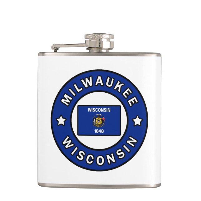 Milwaukee Wisconsin Hip Flask (Front)