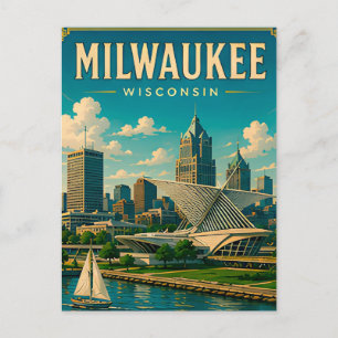 ⛵ Milwaukee Wisconsin Lakefront Skyline Postcard
