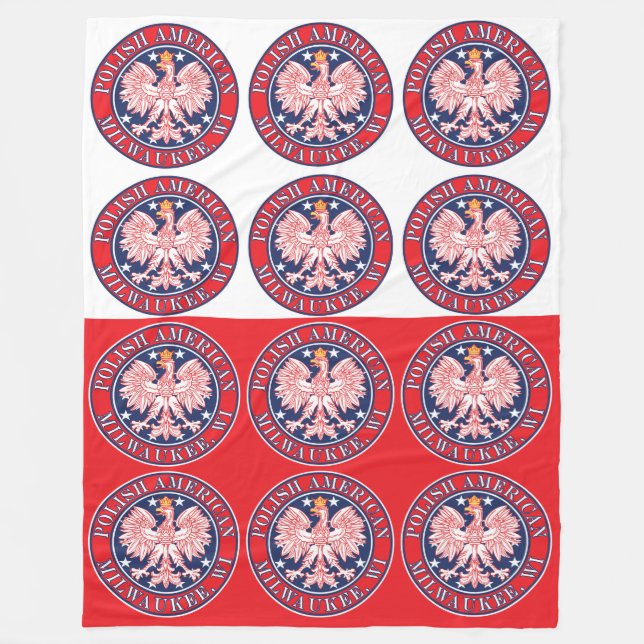 Milwaukee Wisconsin Polish Fleece Blanket (Front)