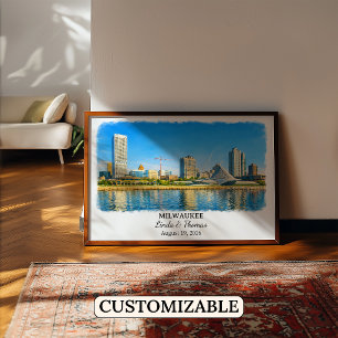 Milwaukee Wisconsin Poster, Watercolor, Custom Poster