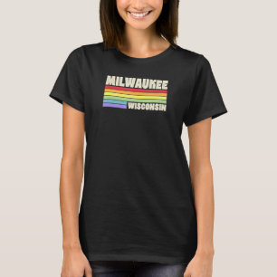 Milwaukee Wisconsin Pride Rainbow Flag Gay Pride M T-Shirt