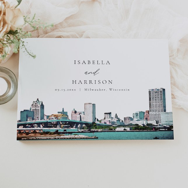 MILWAUKEE Wisconsin Skyline Destination Travel Guest Book (Creator Uploaded)